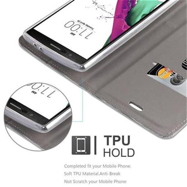 Deksel til LG G4 / G4 PLUS Lommebokdeksel med magnetisk lukking, stativfunksjon og kortlomme