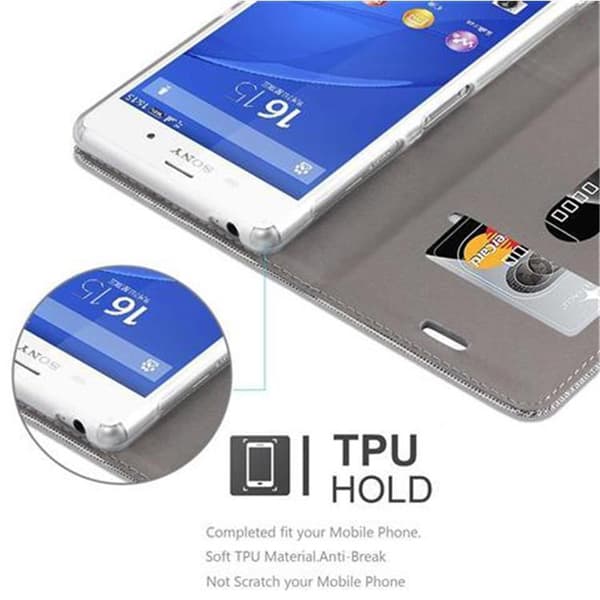 Sony Xperia Z3 Suojakotelo Suojakuori Lompakkokotelo Matkapuhelinkotelo jossa magneettisuljenta, jalusta-toiminto ja korttitasku