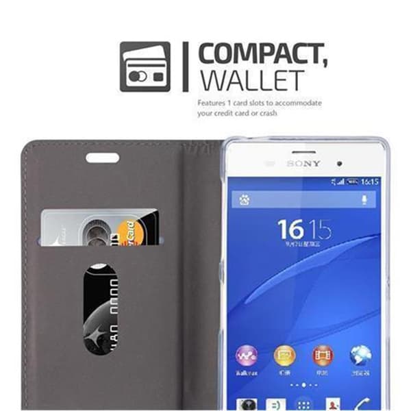 Sony Xperia Z3 Suojakotelo Suojakuori Lompakkokotelo Matkapuhelinkotelo jossa magneettisuljenta, jalusta-toiminto ja korttitasku