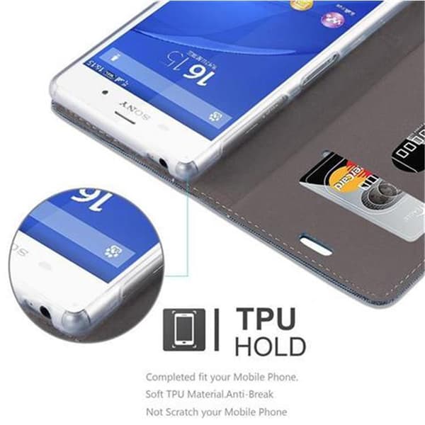 Sony Xperia Z3 Suojakotelo Suojakuori Lompakkokotelo Matkapuhelinkotelo jossa magneettisuljenta, jalusta-toiminto ja korttitasku