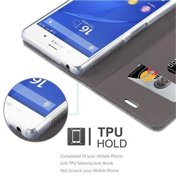 Sony Xperia Z3 Suojakotelo Suojakuori Lompakkokotelo Matkapuhelinkotelo jossa magneettisuljenta, jalusta-toiminto ja korttitasku