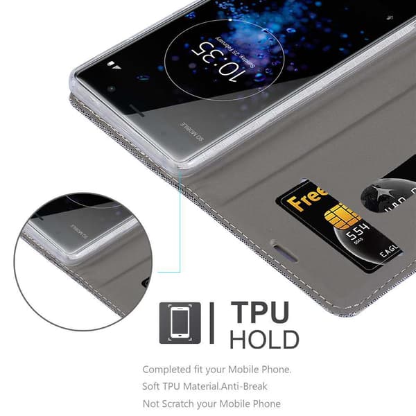 Sony Xperia XZ2 PREMIUM Skal Plånboksfodral med magnetisk stängning, ståfunktion och kortficka