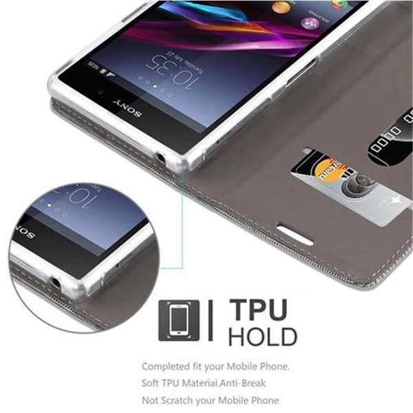 Sony Xperia Z1 Suojakotelo Suojakuori Lompakkokotelo Matkapuhelinkotelo jossa magneettisuljenta, jalusta-toiminto ja korttitasku