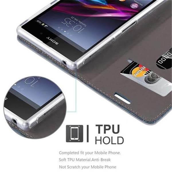 Deksel til Sony Xperia Z1 Lommebokdeksel med magnetisk lukking, stativfunksjon og kortlomme