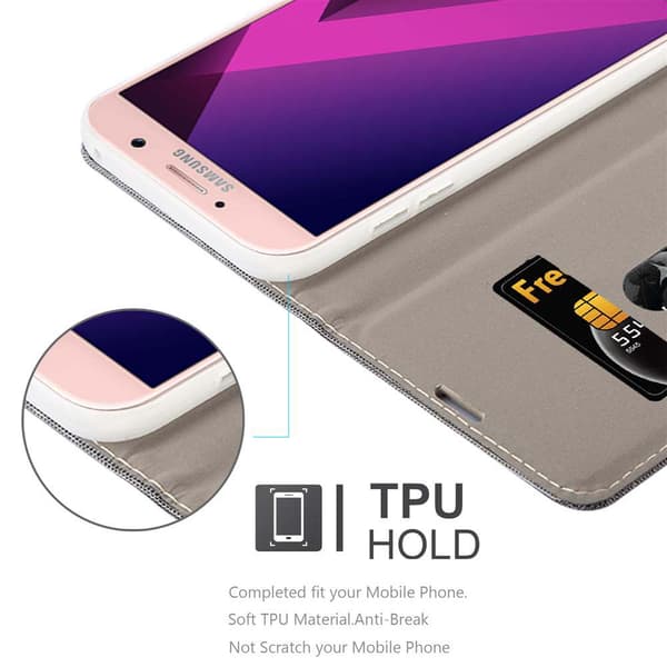 Deksel til Samsung Galaxy A7 2017 Lommebokdeksel med magnetisk lukking, stativfunksjon og kortlomme