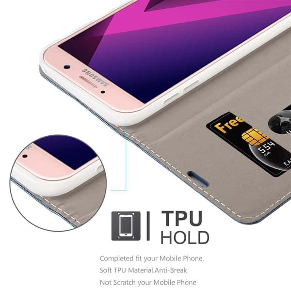 Deksel til Samsung Galaxy A7 2017 Lommebokdeksel med magnetisk lukking, stativfunksjon og kortlomme