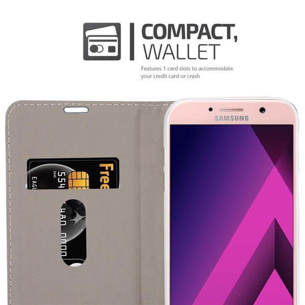 Deksel til Samsung Galaxy A7 2017 Lommebokdeksel med magnetisk lukking, stativfunksjon og kortlomme