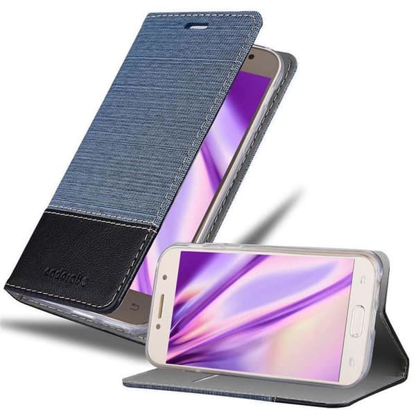 Deksel til Samsung Galaxy A7 2017 Lommebokdeksel med magnetisk lukking, stativfunksjon og kortlomme MØRKE BLÅ SORT