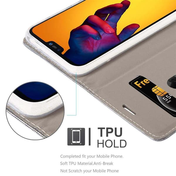 Deksel til Huawei P20 LITE 2018 / NOVA 3E Lommebokdeksel med magnetisk lukking, stativfunksjon og kortlomme