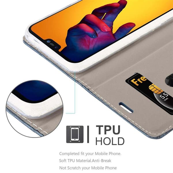 Huawei P20 LITE 2018 / NOVA 3E Suojakotelo Suojakuori Lompakkokotelo Matkapuhelinkotelo jossa magneettisuljenta, jalusta-toiminto ja korttitasku