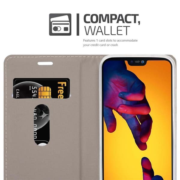 Huawei P20 LITE 2018 / NOVA 3E Suojakotelo Suojakuori Lompakkokotelo Matkapuhelinkotelo jossa magneettisuljenta, jalusta-toiminto ja korttitasku