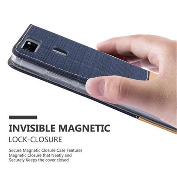 Deksel til Huawei P9 Lommebokdeksel med magnetisk lukking, stativfunksjon og kortlomme
