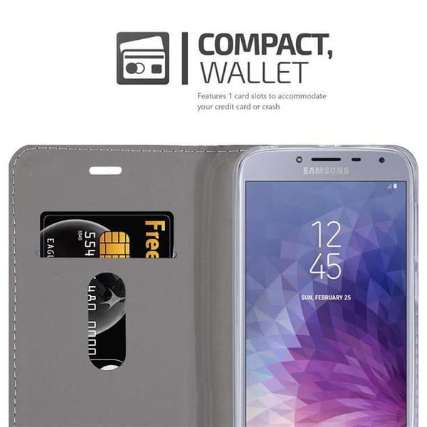 Samsung Galaxy J4 2018 Skal Plånboksfodral med magnetisk stängning, ståfunktion och kortficka