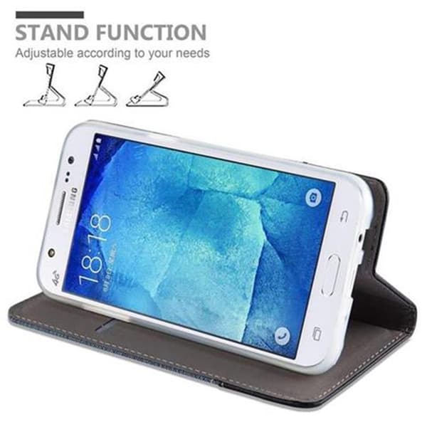 Deksel til Samsung Galaxy J5 2015 Lommebokdeksel med magnetisk lukking, stativfunksjon og kortlomme