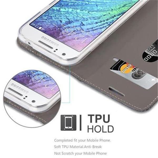 Samsung Galaxy J1 2015 Skal Plånboksfodral med magnetisk stängning, ståfunktion och kortficka