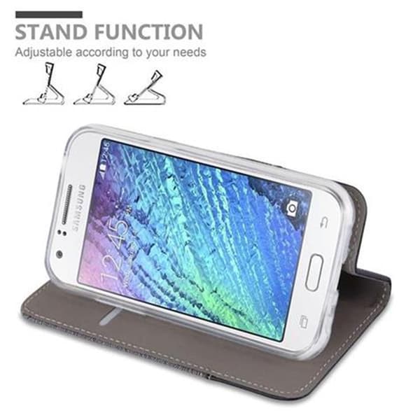 Samsung Galaxy J1 2015 Skal Plånboksfodral med magnetisk stängning, ståfunktion och kortficka