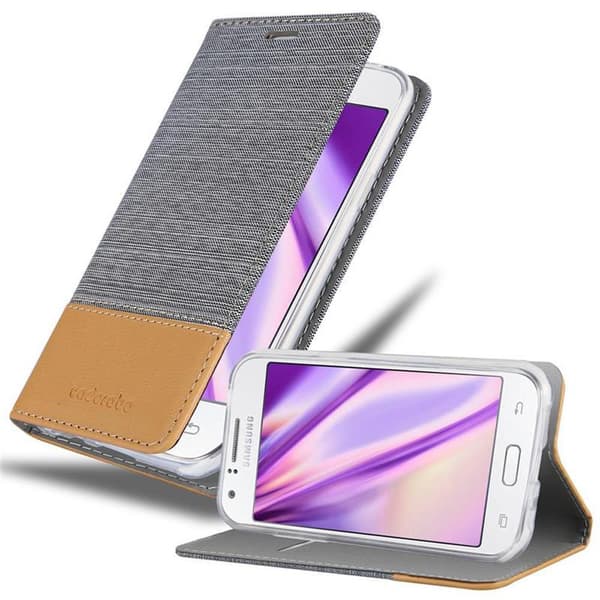 Samsung Galaxy J1 2015 Skal Plånboksfodral med magnetisk stängning, ståfunktion och kortficka