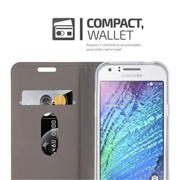 Samsung Galaxy J1 2015 Skal Plånboksfodral med magnetisk stängning, ståfunktion och kortficka