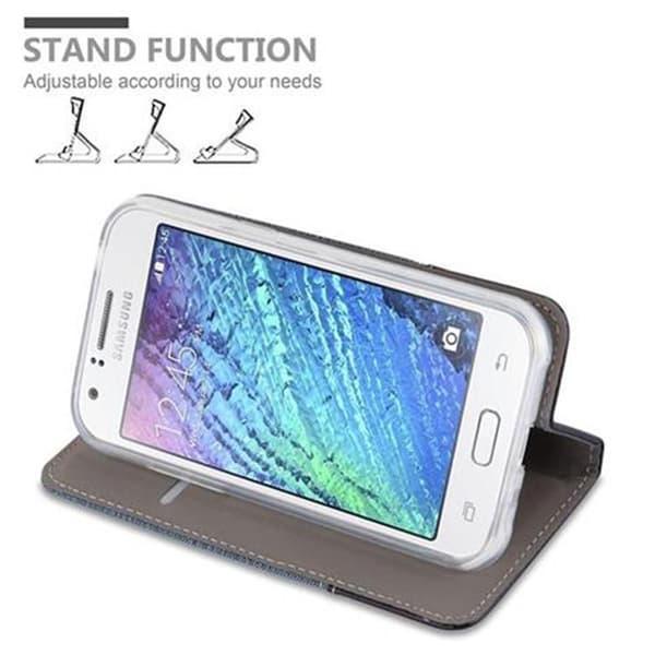 Samsung Galaxy J1 2015 Skal Plånboksfodral med magnetisk stängning, ståfunktion och kortficka