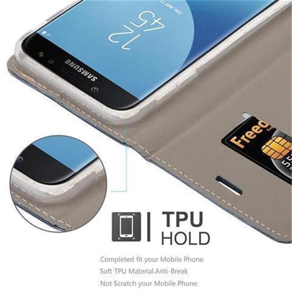 Deksel til Samsung Galaxy J3 2017 Lommebokdeksel med magnetisk lukking, stativfunksjon og kortlomme