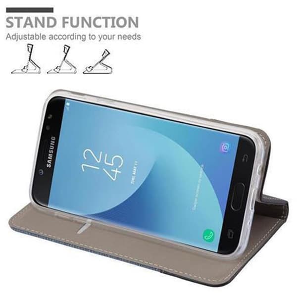 Deksel til Samsung Galaxy J3 2017 Lommebokdeksel med magnetisk lukking, stativfunksjon og kortlomme