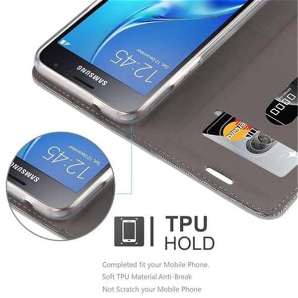 Samsung Galaxy J1 2016 Skal Plånboksfodral med magnetisk stängning, ståfunktion och kortficka