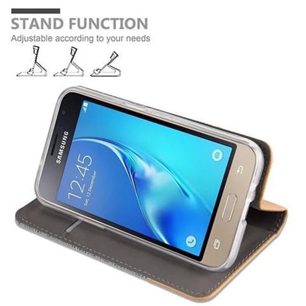 Samsung Galaxy J1 2016 Skal Plånboksfodral med magnetisk stängning, ståfunktion och kortficka