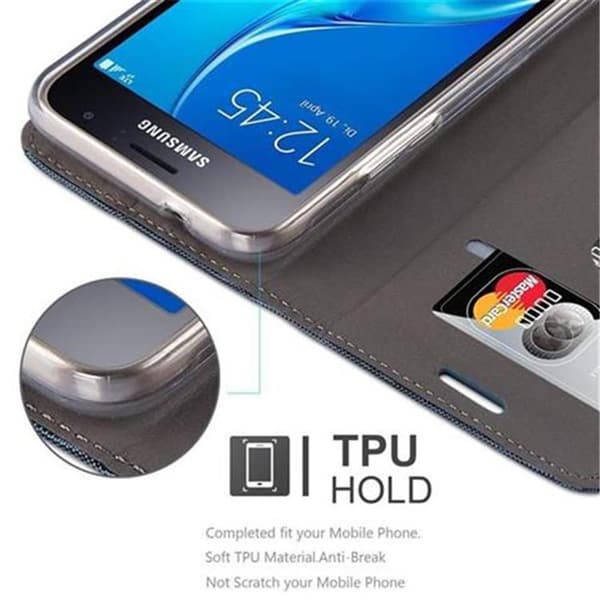 Samsung Galaxy J1 2016 Skal Plånboksfodral med magnetisk stängning, ståfunktion och kortficka