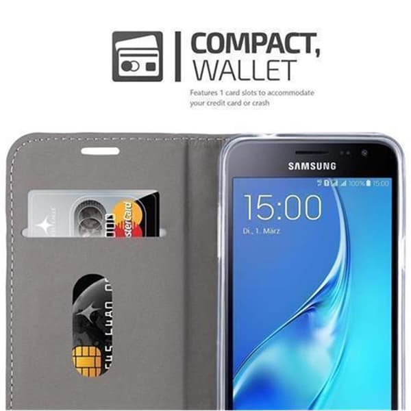Samsung Galaxy J3 2016 Skal Plånboksfodral med magnetisk stängning, ståfunktion och kortficka
