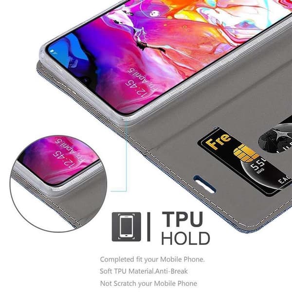 Samsung Galaxy A70 / A70s Skal Plånboksfodral med magnetisk stängning, ståfunktion och kortficka