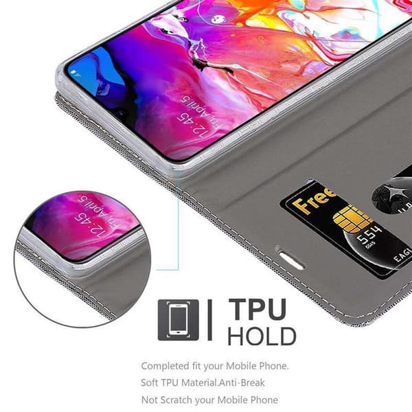 Samsung Galaxy A70 / A70s Suojakotelo Suojakuori Lompakkokotelo Matkapuhelinkotelo jossa magneettisuljenta, jalusta-toiminto ja korttitasku