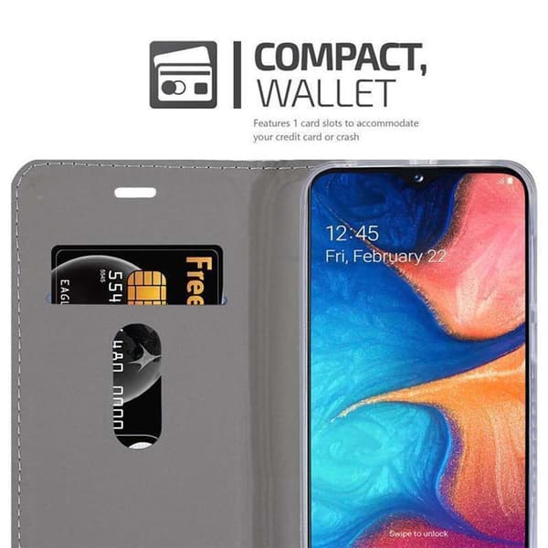 Samsung Galaxy A10e / A20e Suojakotelo Suojakuori Lompakkokotelo Matkapuhelinkotelo jossa magneettisuljenta, jalusta-toiminto ja korttitasku