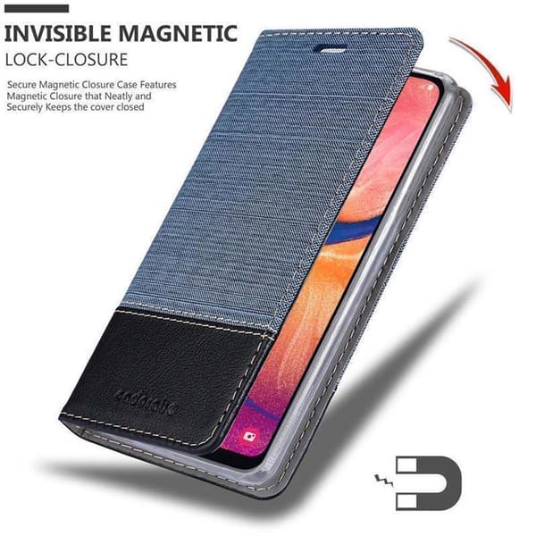 Samsung Galaxy A10e / A20e Suojakotelo Suojakuori Lompakkokotelo Matkapuhelinkotelo jossa magneettisuljenta, jalusta-toiminto ja korttitasku