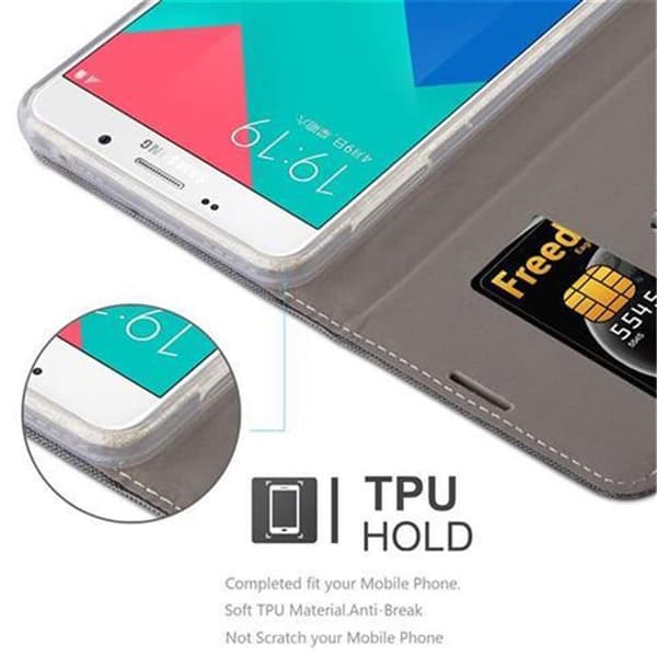 Deksel til Samsung Galaxy A9 2016 Lommebokdeksel med magnetisk lukking, stativfunksjon og kortlomme