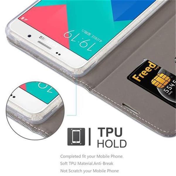 Deksel til Samsung Galaxy A9 2016 Lommebokdeksel med magnetisk lukking, stativfunksjon og kortlomme