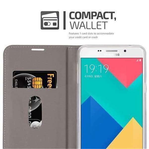Deksel til Samsung Galaxy A9 2016 Lommebokdeksel med magnetisk lukking, stativfunksjon og kortlomme