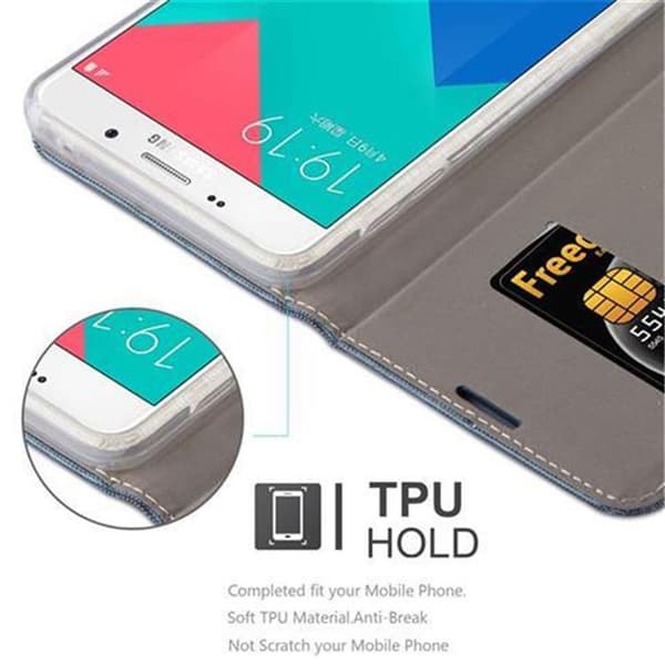 Deksel til Samsung Galaxy A9 2016 Lommebokdeksel med magnetisk lukking, stativfunksjon og kortlomme