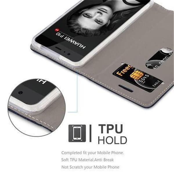 Huawei P10 PLUS Skal Plånboksfodral med magnetisk stängning, ståfunktion och kortficka