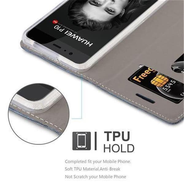Huawei P10 PLUS Skal Plånboksfodral med magnetisk stängning, ståfunktion och kortficka