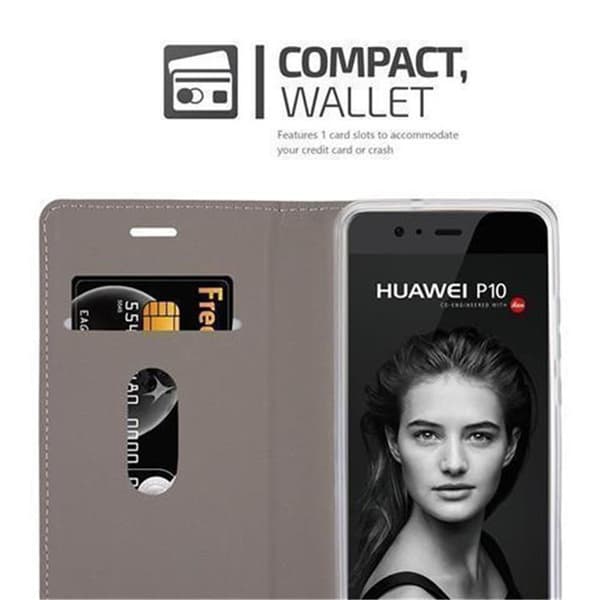 Huawei P10 PLUS Skal Plånboksfodral med magnetisk stängning, ståfunktion och kortficka