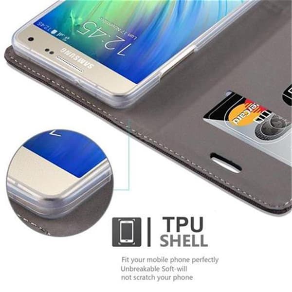 Deksel til Samsung Galaxy A5 2015 Lommebokdeksel med magnetisk lukking, stativfunksjon og kortlomme