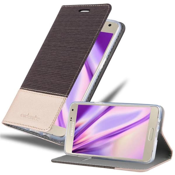 Deksel til Samsung Galaxy A5 2015 Lommebokdeksel med magnetisk lukking, stativfunksjon og kortlomme ANTRASITT GULL