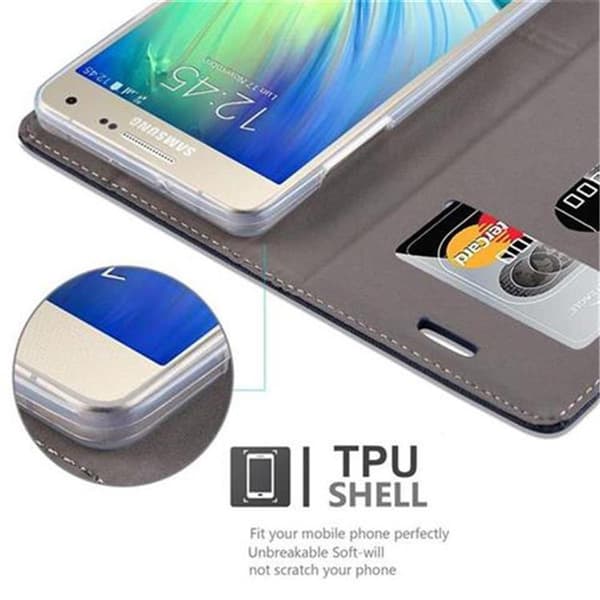Deksel til Samsung Galaxy A5 2015 Lommebokdeksel med magnetisk lukking, stativfunksjon og kortlomme