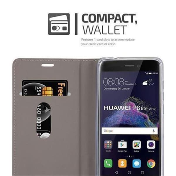 Huawei P8 LITE 2017 / P9 LITE 2017 Skal Plånboksfodral med magnetisk stängning, ståfunktion och kortficka