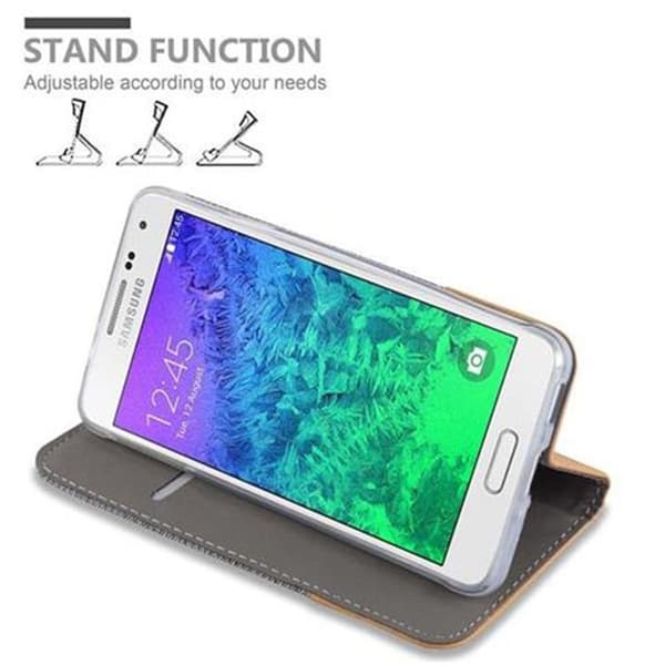Deksel til Samsung Galaxy ALPHA Lommebokdeksel med magnetisk lukking, stativfunksjon og kortlomme