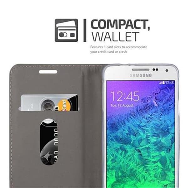 Deksel til Samsung Galaxy ALPHA Lommebokdeksel med magnetisk lukking, stativfunksjon og kortlomme