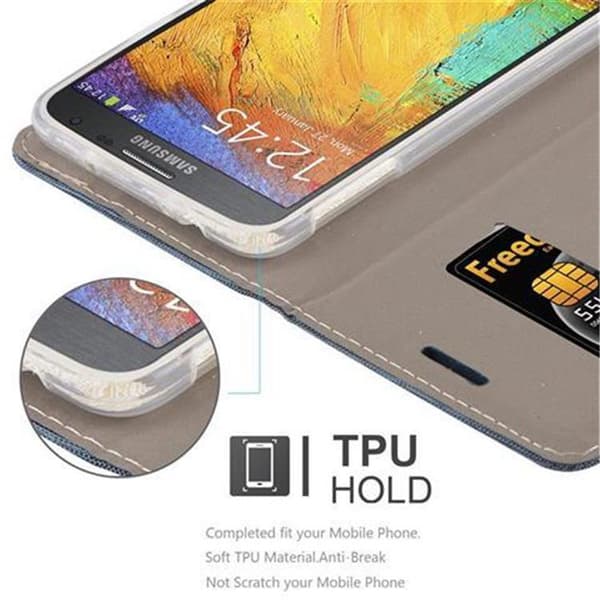 Deksel til Samsung Galaxy NOTE 3 NEO Lommebokdeksel med magnetisk lukking, stativfunksjon og kortlomme