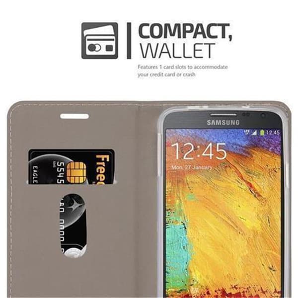 Deksel til Samsung Galaxy NOTE 3 NEO Lommebokdeksel med magnetisk lukking, stativfunksjon og kortlomme