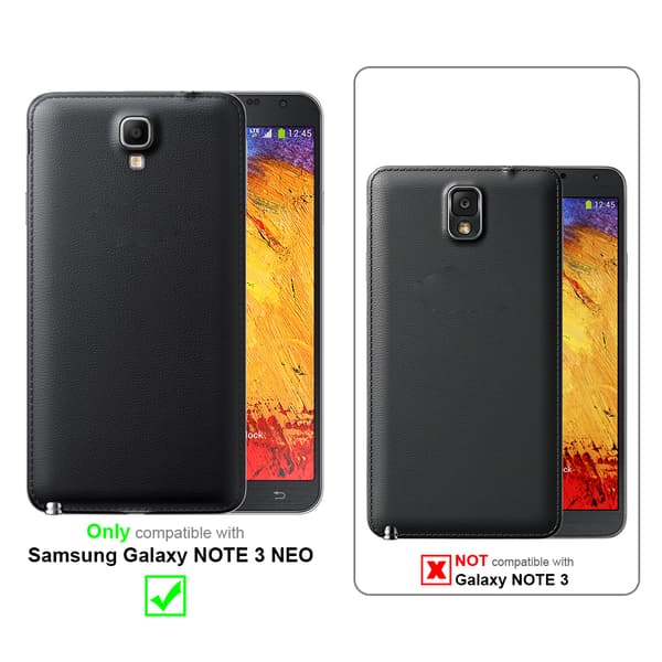 Deksel til Samsung Galaxy NOTE 3 NEO Lommebokdeksel med magnetisk lukking, stativfunksjon og kortlomme