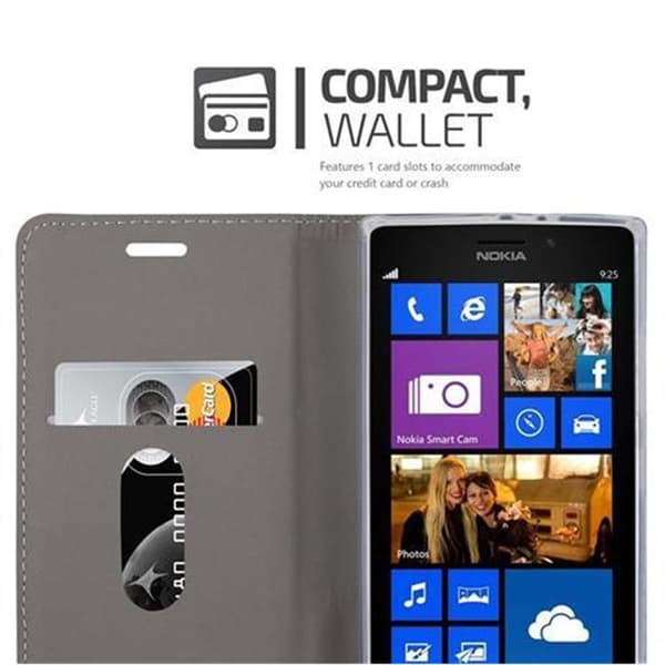Nokia Lumia 925 Suojakotelo Suojakuori Lompakkokotelo Matkapuhelinkotelo jossa magneettisuljenta, jalusta-toiminto ja korttitasku